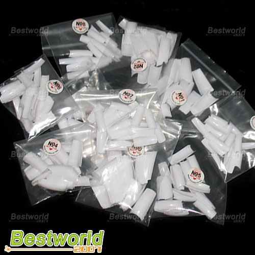 500 pcs Acrylic French Half False Nail Art Tips WHITE  