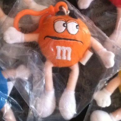 Keychain Orange nice plastic clip Brand New M&Ms  