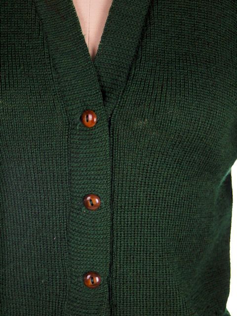   Sweater Wool Knit Green 1940s 4 Ribbed Waistband Distressed M  