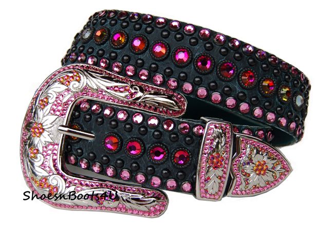 KIPPY KIPPYS VOLCANO ROSE SWAROVSKI CRYSTAL SILVER PAVE BELT 36 NEW $ 