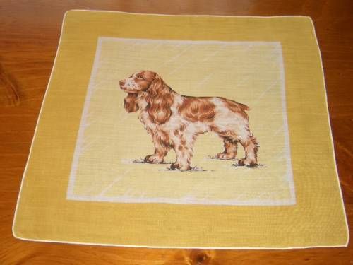 Vintage Kimball Cocker Spaniel Hanky Handkerchief Hankies  