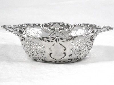 Antique Sterling Silver Oval Shape Sweet or Nut Dishes dated 1900 
