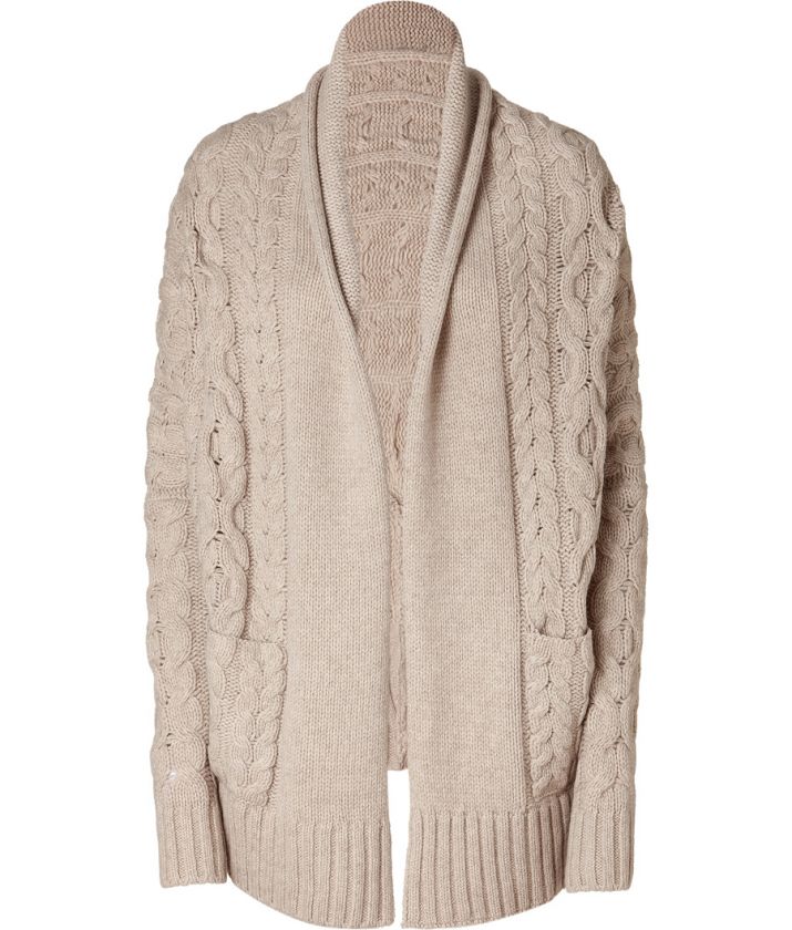 VINCE Cocoon Cable Knit Sweater Coat Natural Cardigan L=10/12 UK 14/16 