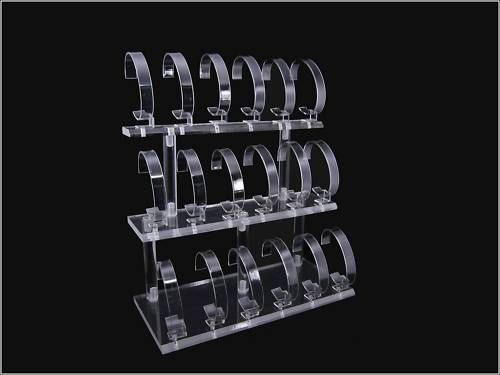 ACRYLIC JEWELLERY DISPLAY STAND FR 18 BRACELETS WATCHES  