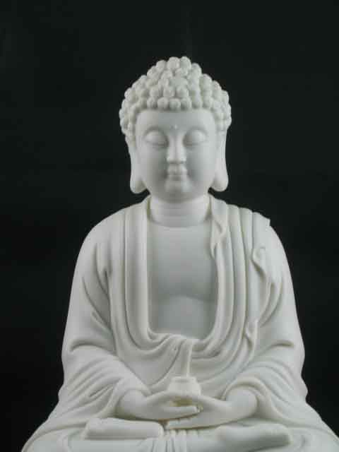 White Porcelain Buddha Figure Statue 12H #41137  