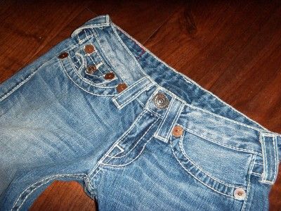 True Religion Joey Big T w/ White Stitch Twisted Seam Flap Pockets 