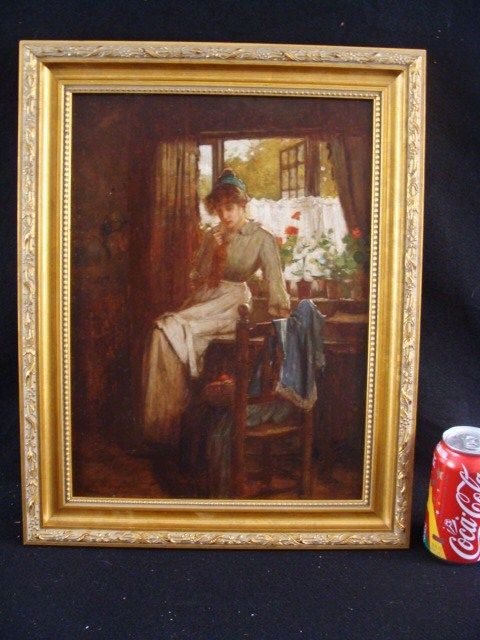 American School Impressionist O/B Interior Painting  