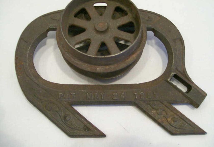 Antique Rolling Pulley, Unknown Usage, Cast Iron, 1881 #2  