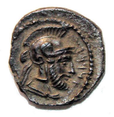   , Tarsos. Datames, Satrap. 378 372 BC. AR Obol (0.6 gm). Female head