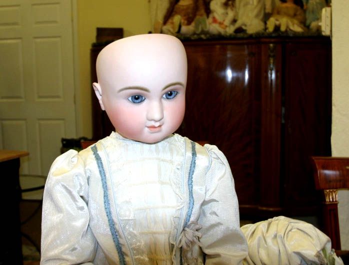 RARE 34 INCH STEINER PARIS BROWN HAIR FIGURE C#7 BISQUE ANTIQUE DOLL W 