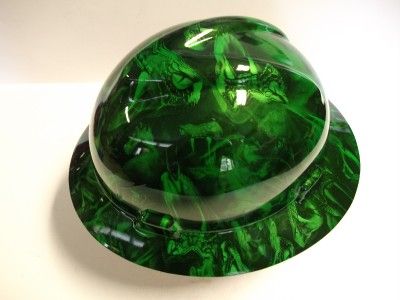 NEW Custom MSA V GUARD Full Brim Hard Hat Green VENOM Pattern  