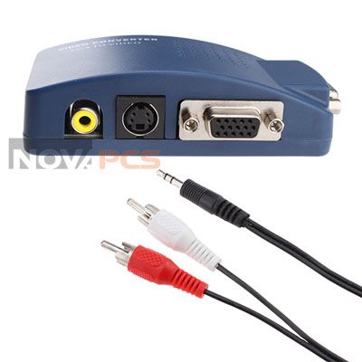 PC MAC VGA to TV AV Composite RCA S Video Converter Box  