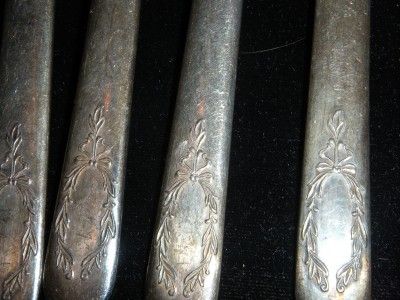 VINTAGE YOUREX ASSOCIATED SILVER PLATE MARJO NELL 1903 FORKS & KNIVES 