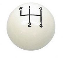 WHITE BALL 4 SPEED 5/16 SHIFT KNOB FOR MUNCIE SHIFTERS  