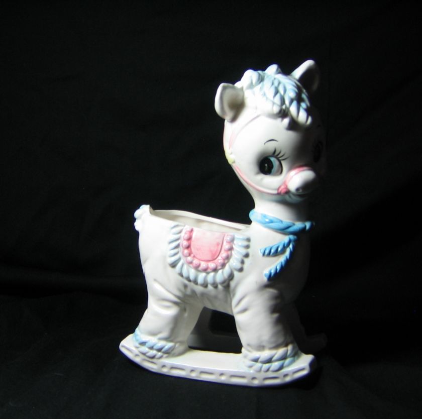 Relpo Vintage Ceramic Rocking hobby Horse Vase Planter  