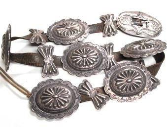 Pawn Collection Old Navajo Concho Belt Amazing Silver  