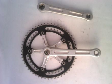 vintage Gipiemme Azzurro fluted crankset, campagnolo copy 170 52 42T 