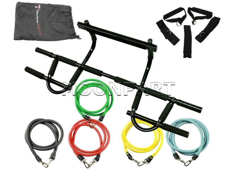 PREMIUM CHIN PUSH PULL UP BAR AND 5 RESISTANCE BANDS  