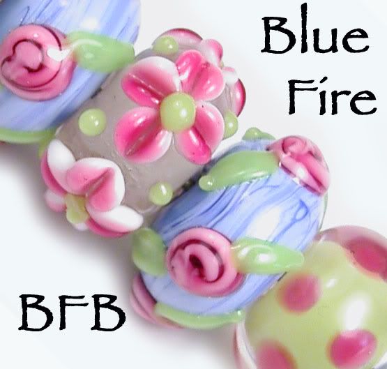 BFB HANDMADE LAMPWORK BEADS *BELLA BLUE*  