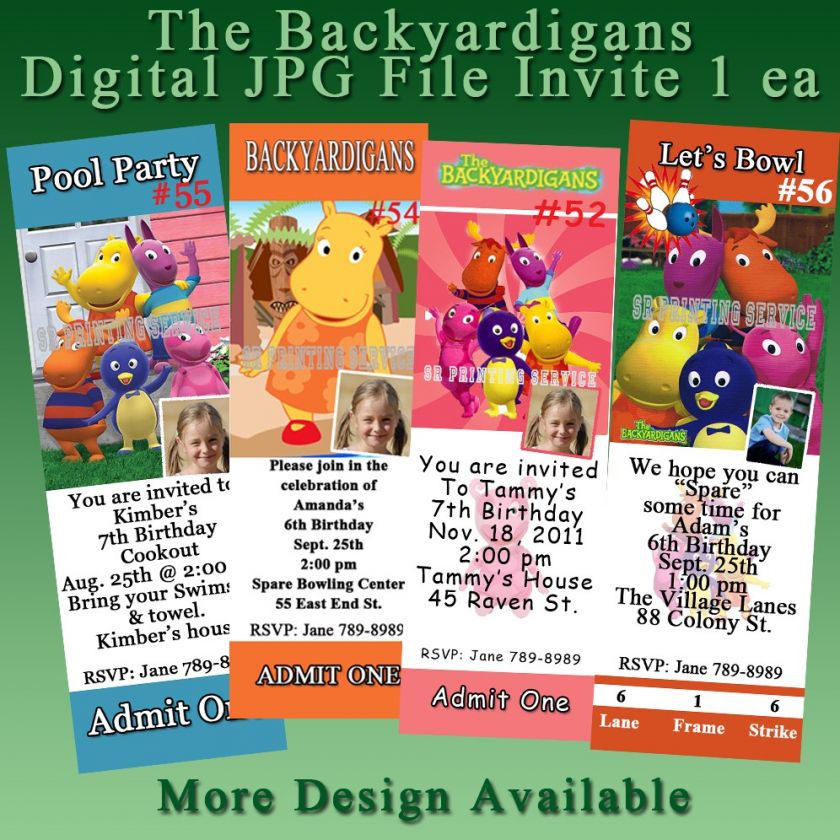 Backyardigans Birthday Invitation Thank You Cards Sticker Pkg 