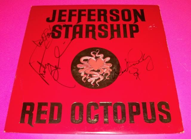 AUTHENTICALLY HAND SIGNED JEFFERSON STARSHIP RED OCTOPUS LP