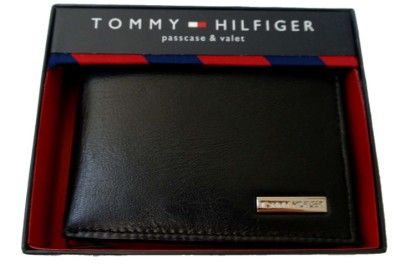   HILFIGER MENS PREMIUM LEATHER CREDIT CARD WALLET PASSCASE BILLFOLD