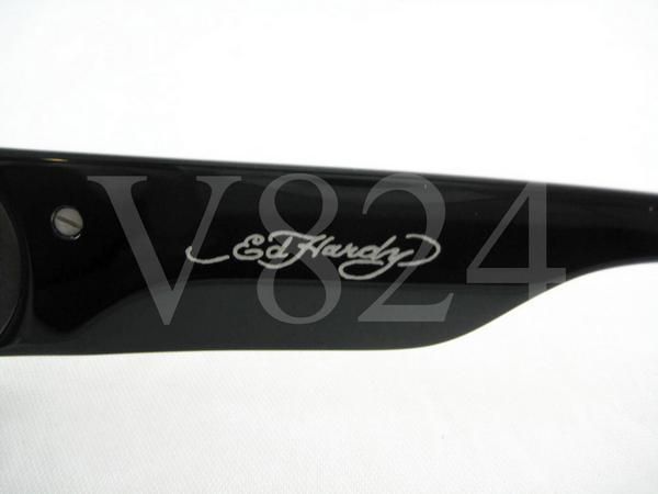 ED HARDY EHS 032 Sunglass KING Blk w Grey EHS032 BLACK  