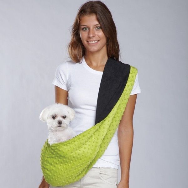 East Side Collection Sling Pet Dog Carrier Black/Green  