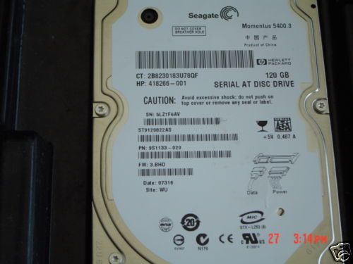   (HP) ST9120822AS 9S1133 020 FW3.BHD 120GB sata 2000012878534  