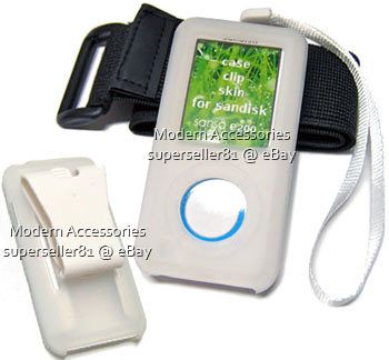 CLEAR Skin Case Arm Band For Sandisk Sansa E200 Series  