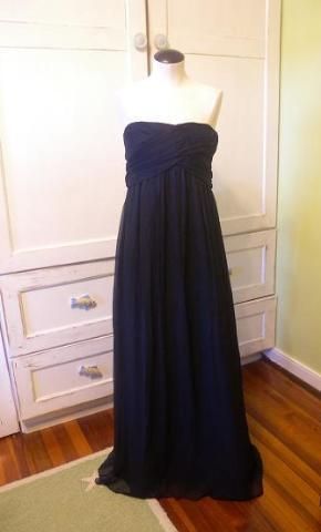 JCrew Silk Chiffon Taryn Gown 0 P $365 navy long dress  