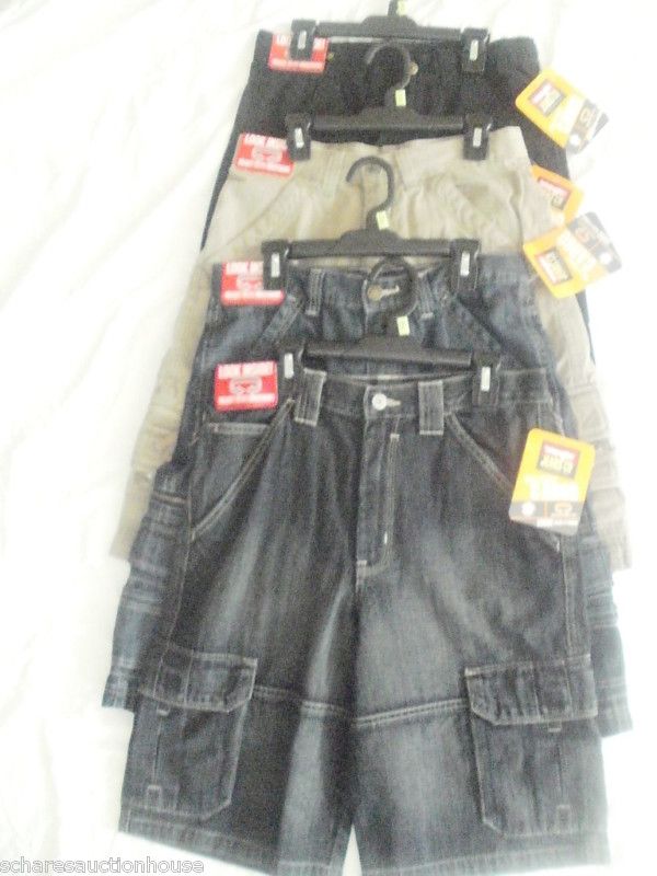   16 Reg Cargo Jean Denim Shorts Khaki Black Blue Multi Pockets  