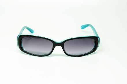   COUTURE SOPHIE ETJ SUNGLASSES BLACK TEAL PLASTIC GREY LENS AUTHENTIC