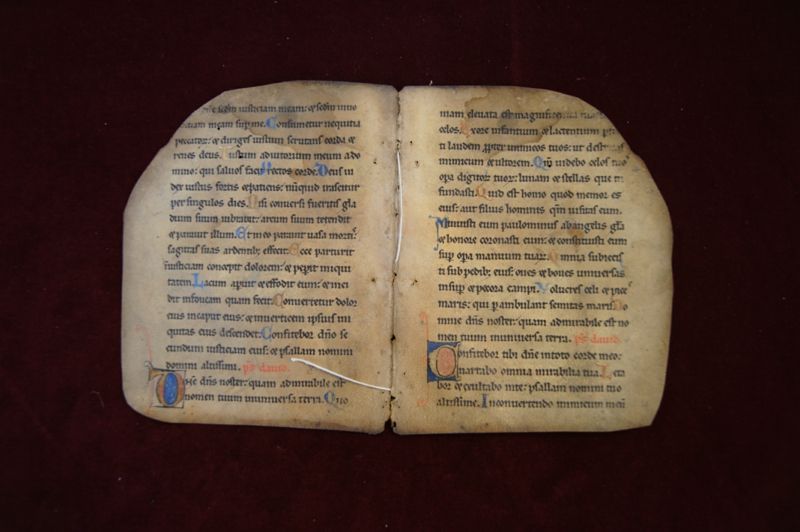 MANUSKRIPT PSALTERIUM FRAGMENT 15 BLATT PERGAMENT FRANKREICH 1250 