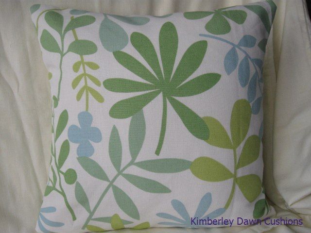 Jane Churchill Calder Blue Lime Green White Leaf Linen Fabric mini 