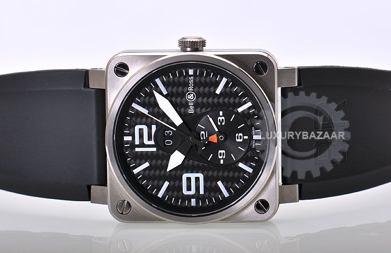   BR Instrument BR 03 51   Titanium Case   Carbon Dial & Rubber Strap