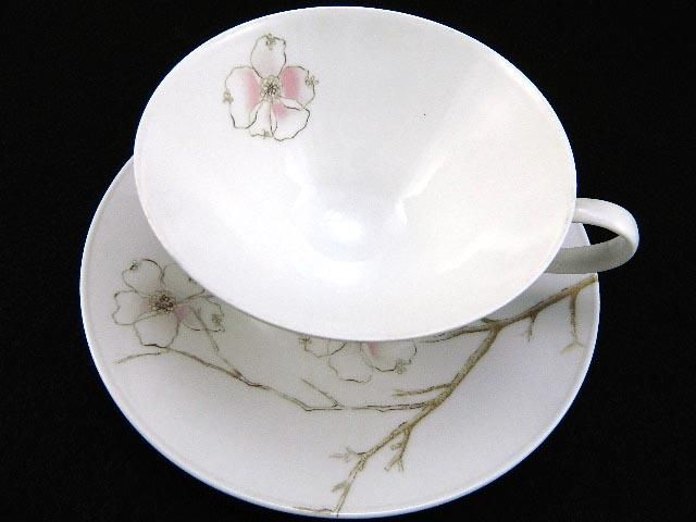   ROSENTHAL China BLUSH Cup & Saucer C&S Raymond LOEWY Germany DOGWOOD