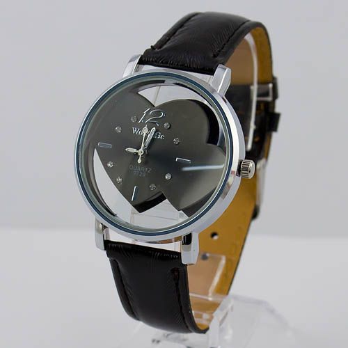 2011 New Design Sweet Heart Leathroid Quartz Lady Women Wrist Watch 