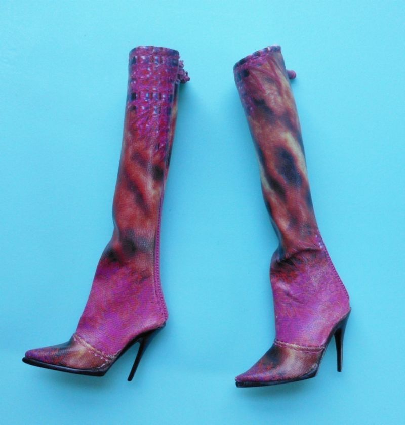 FBR Sybarite Superfrock Superdoll Pink Leopard Boots~Read  