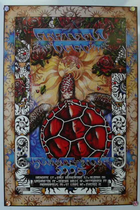 Grateful Dead Summer 1995 Original Poster Final w/ Jerry Tour Numbered 