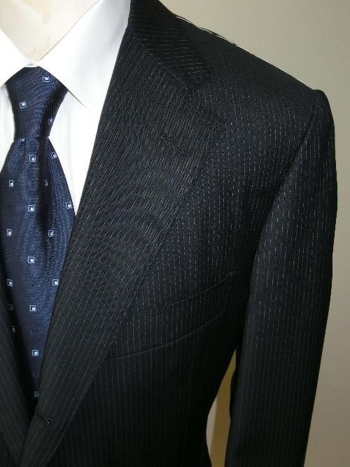 RAFFAELE CARUSO SUIT BLACK PIN 44 R (54 EU) NWT   