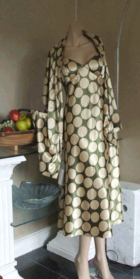 Joseph Ribkoff BNWT10 Stupendous Olive+Cream Dress+Scaf  