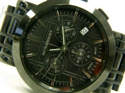 Burberry Mens Black IP Chronograph Watch BU1373 $595  