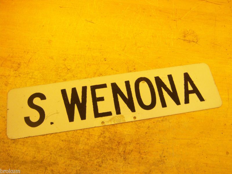 Vintage S Wenona Street Sign ~ Bay City, Michigan  