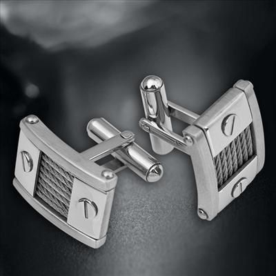 Silver Stainless Steel Men Shirt Cufflinks Buttons CF8  