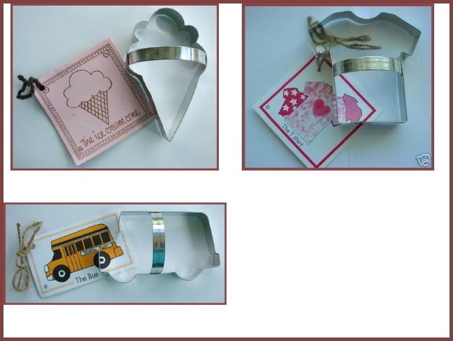 TSHIRT SCHOOL BUS ICE CREAM CONE COOKIE CUTTERS  