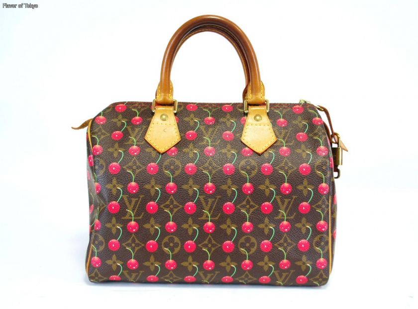   LOUIS VUITTON Cherry Cerise Murakami Speedy 25 Doctor Hand Bag Limited