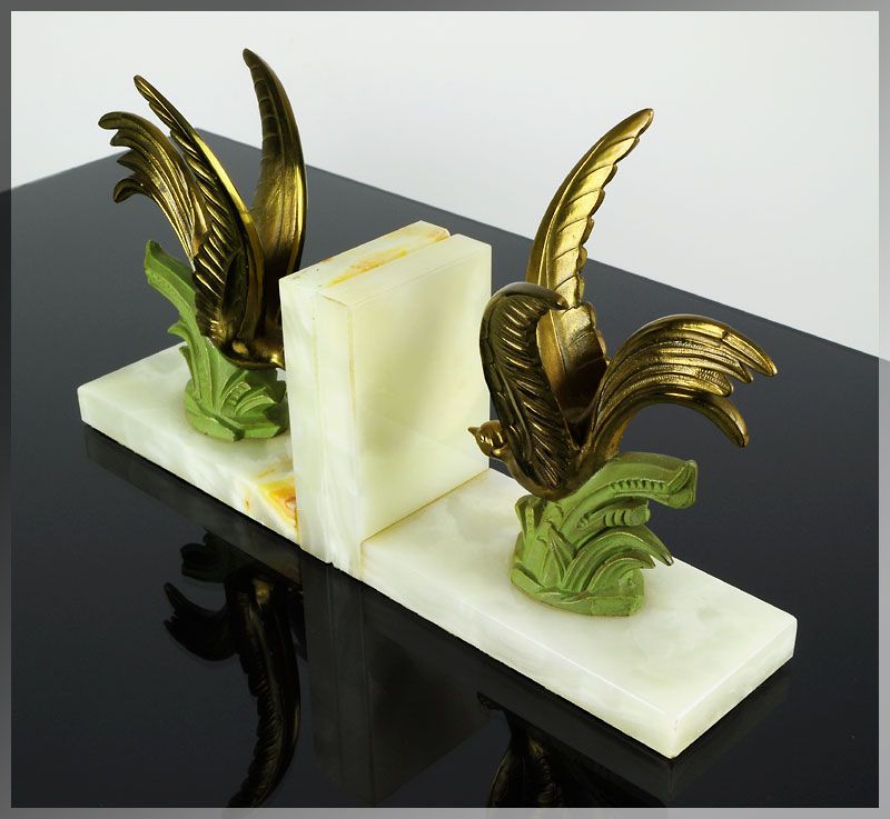 Stunning 1930s French ART DECO Bird SCULPTURE BOOKENDS Book Ends 