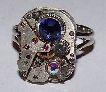 Totally STUNNING STEAMPUNK Dainty Vintage Watch Movement Ring 