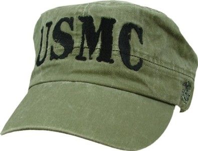 USMC,BDU,CASTRO,COTTON, OD GREEN,OLIVE,FLAT TOP,HAT,CAP  